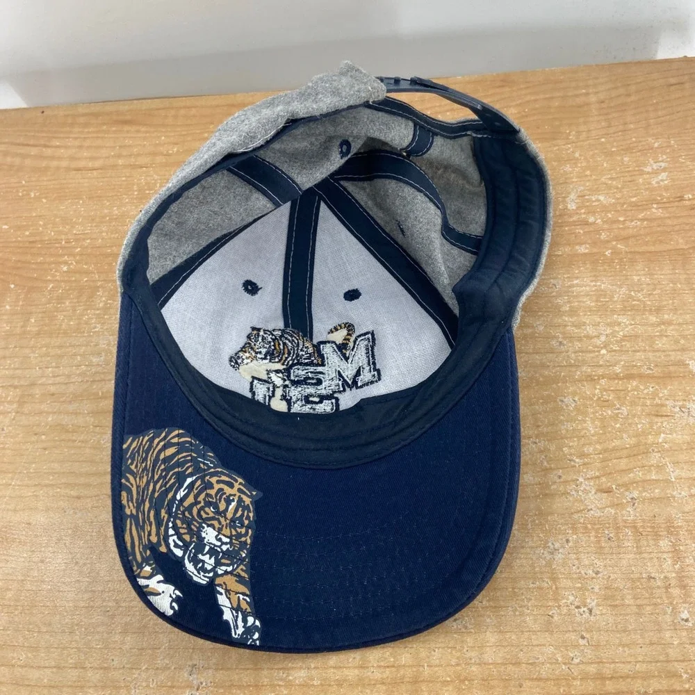 Memphis State University MSU Tigers Snapback Hat Gray Wool Blend Cap Vintage
